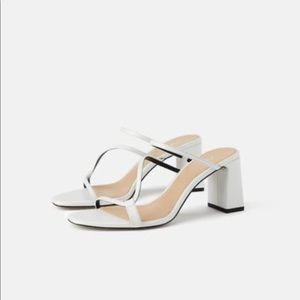 Zara Strappy White Heels - sz 36 (US 6)